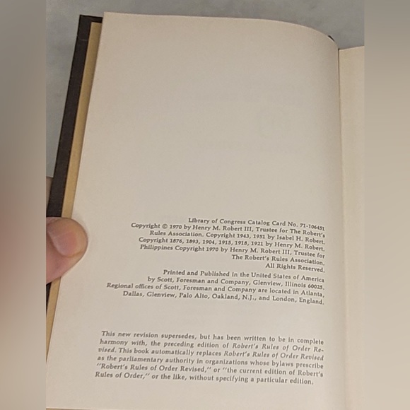 Roberts Rules of Order Newly Revised 1970 Scott Foresman - Picture 10 of 14